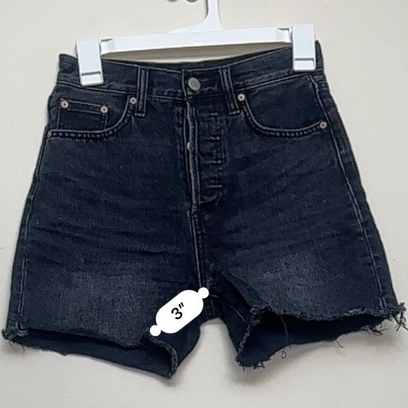 Aritzia Denim Forum The Yoko Hi-rise Mid-thigh Denim Short Size 24 - Black - Picture 8 of 12